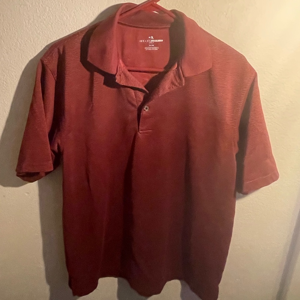 Men’s grand slam burgundy, short sleeve polo shirt-Medium